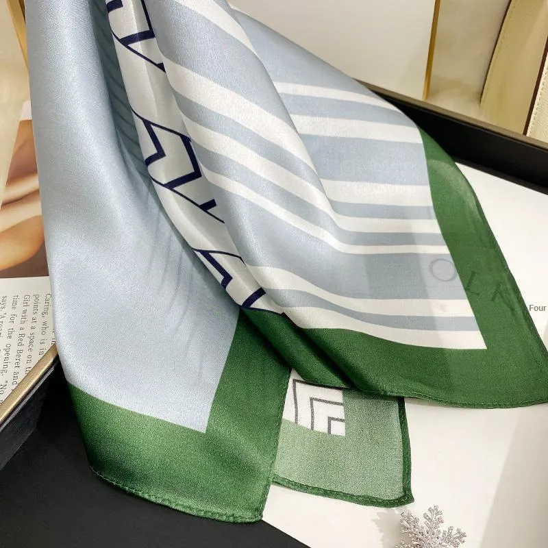 MITHAOL KUSC 100% Mulberry Silk Silk Scarves Women's Elegance Matcha-2