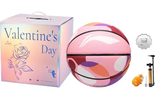 LiNing Rubber Basketball Pink Purple White Size 5/Size 7 Ball Training Kids'