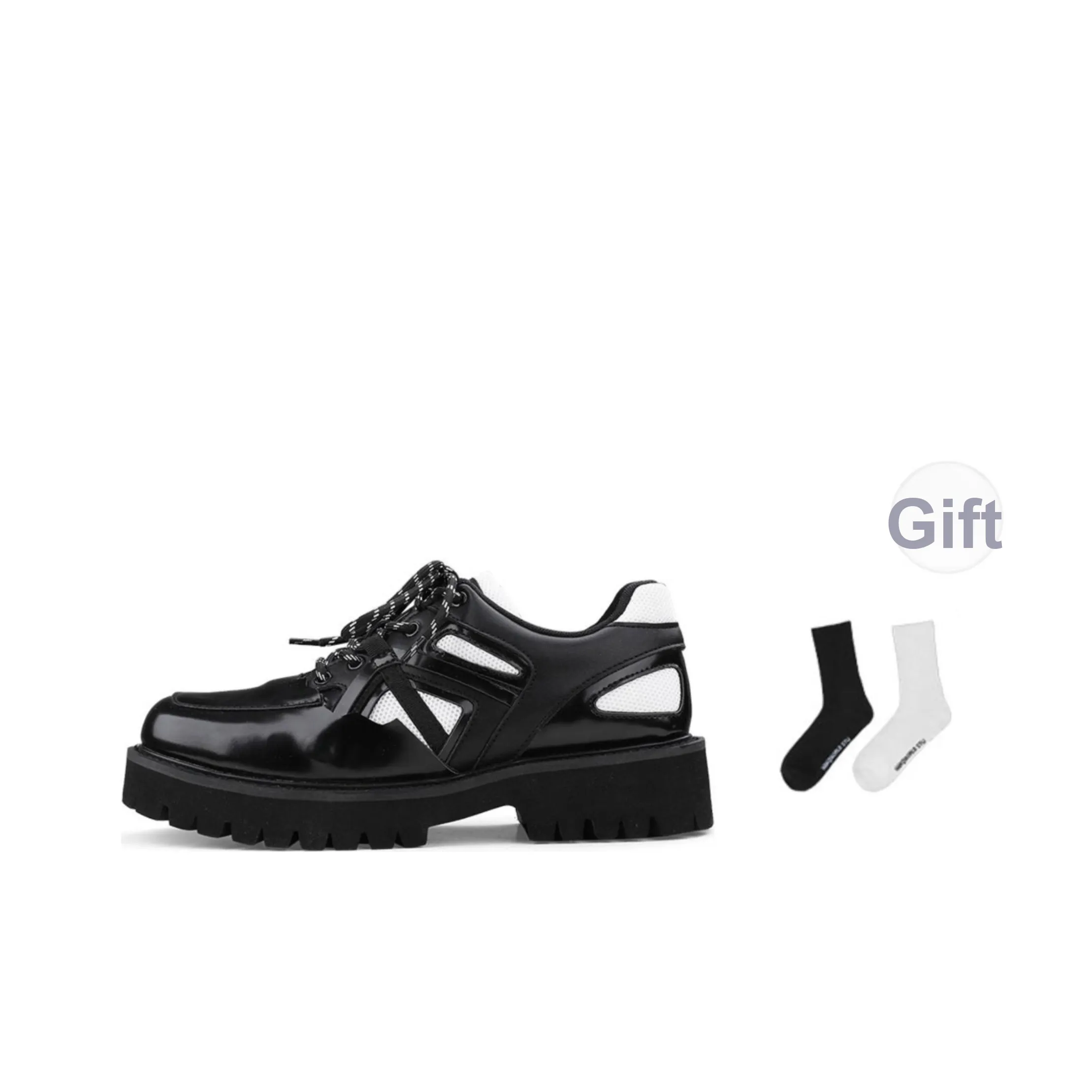 HANQIAORIJI Dress Shoes Unisex Low-Top Black