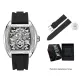 8601 Silver Black[Trendy Brand Box+Black Silicone Strap]