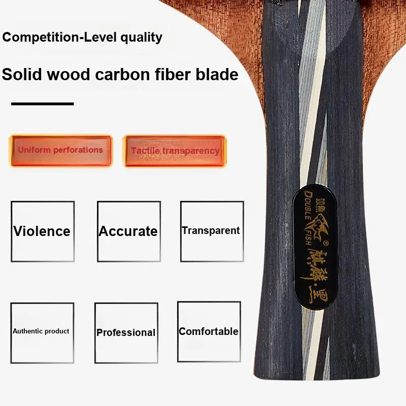 DOUBLEFISH Ping Pong Paddles Unisex All Wood-3