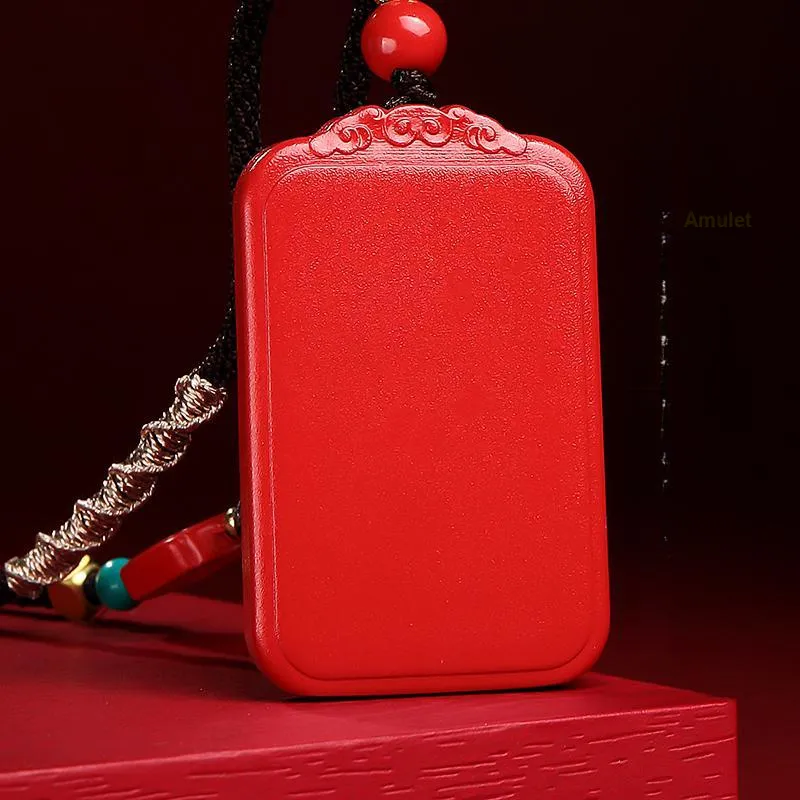 With The Heart Of The Jade Reconstructed Cinnabar Necklaces Unisex-7