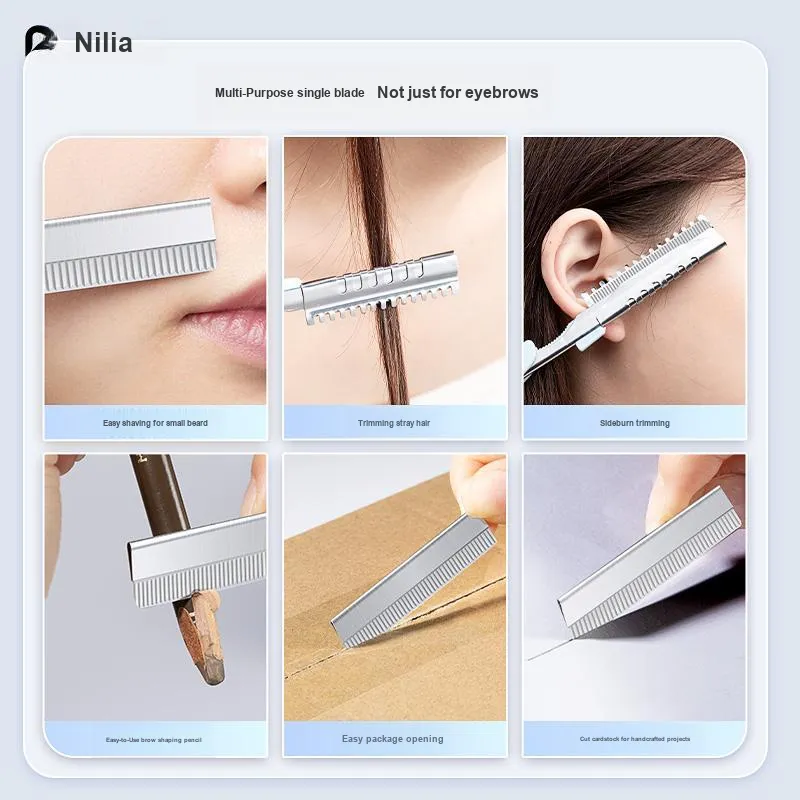 NILIYA Anti Gouging Eyebrow Shaving Tool Eyebrow Razor Blade-11