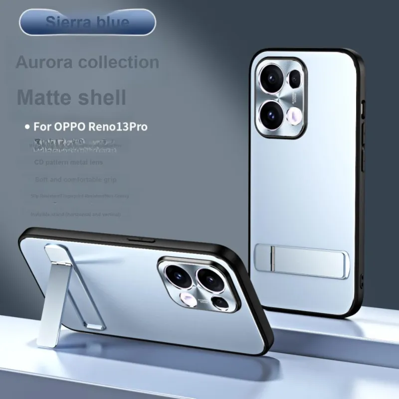 ZHUOJI Matte Material Aurora Invisible Stand Phone Case Compatibility Opporeno13pro/reno12/11pro+/Reno10-9