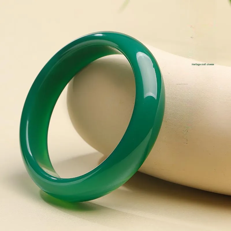 With The Heart Of The Jade Agate Bangles Women's-3