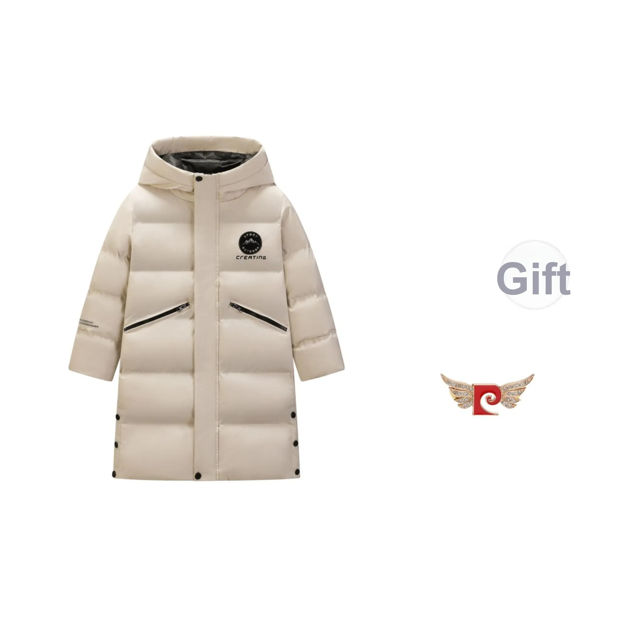 PIERRE CARDIN Детская одежда Детский Средняя школа Длина по центру Ветрозащитный Повседневный Худи Куртка