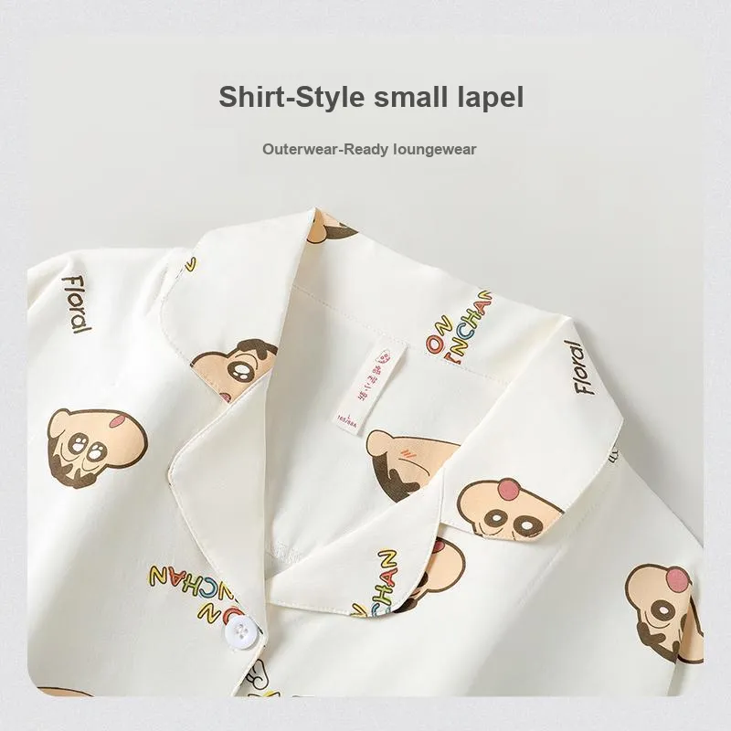 Gongdie x Crayon Shinchan Nightgown Women's Gift Box Set White-1