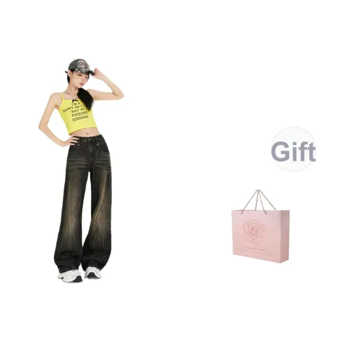 ZAZN Грязно-желтый В комплекте сумка для покупок Женские джинсы