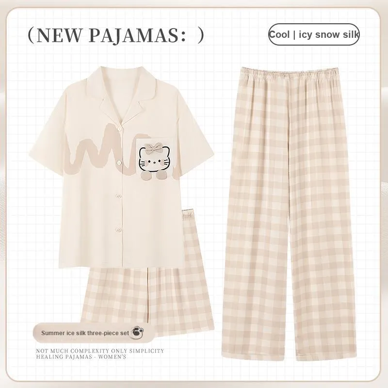Maultiay Pajama Set Women's Apricot-1