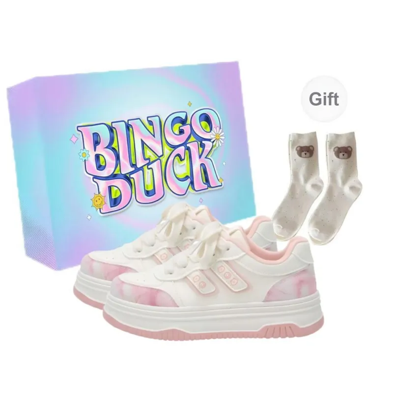 BINGO DUCK Coverage Slip Resistant Low Top Skateboard Shoes Women's-3