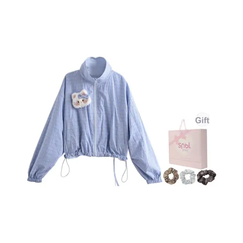 SNBL Синий Двусторонний Женское Короткое Пальто