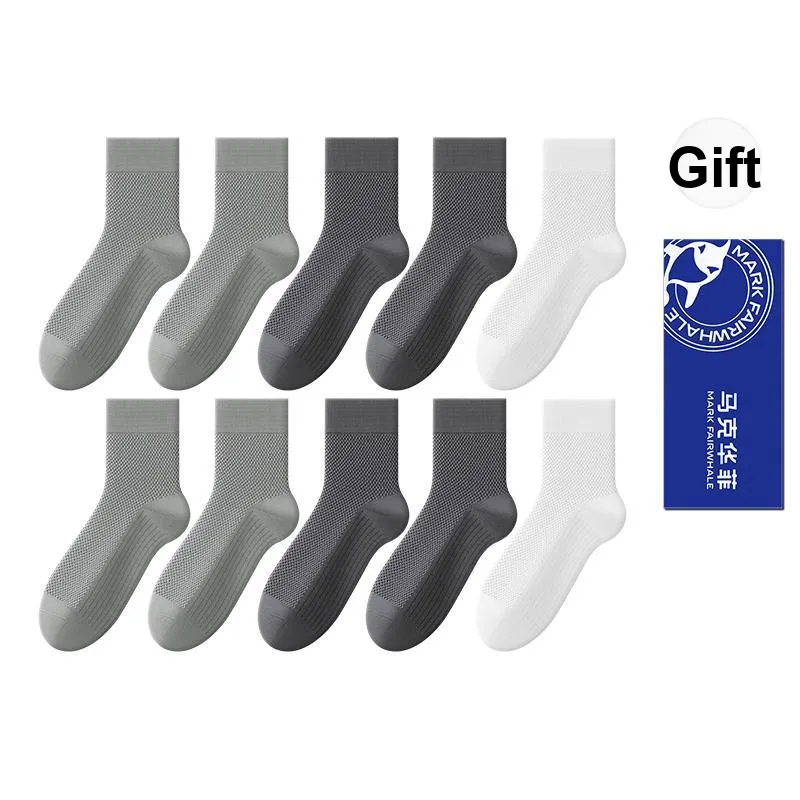 FAIRWHALE Mid Calf Socks Men's 5 Pack Gift Box Set-60
