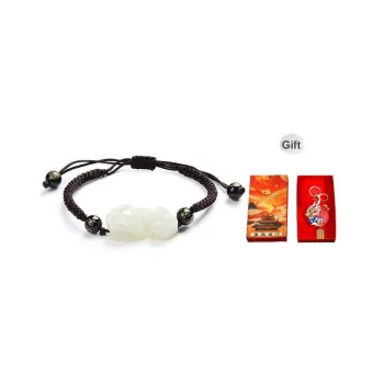 Best Wishes Bracelets Pale Greenish White Jade Unisex