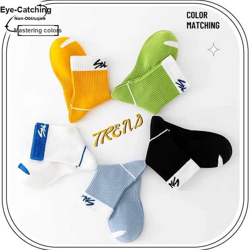 LUOLIAN Mid Calf Socks Unisex 5 Pack-53