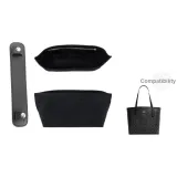 City33 Black with Silver Buckle Pressure-Relieving Shoulder Pads+Storage Liner