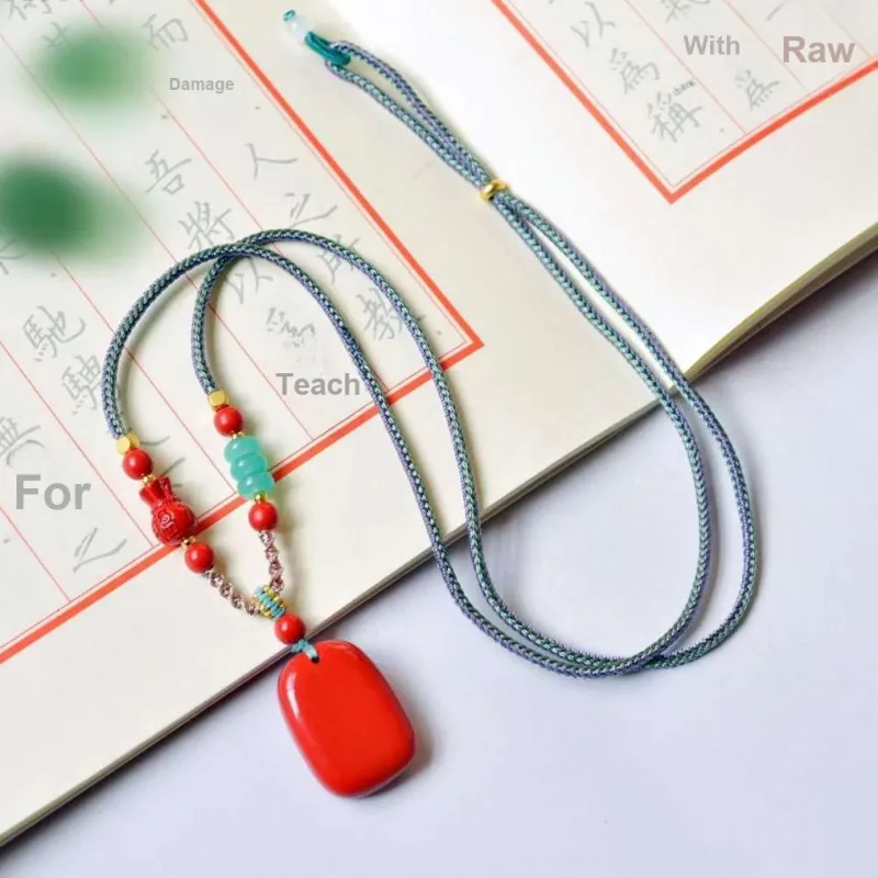 JUNWEN Cinnabar Necklaces Unisex-5