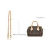 Speedy20 1.8cm Width Vegetable Tanned Leather Adjustable Shoulder Strap 100-122cm[Includes Metal Protective Ring]