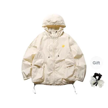 TUSHIFEI Cropped Coats Women's Beige Apricot+Hair Tie Comes With