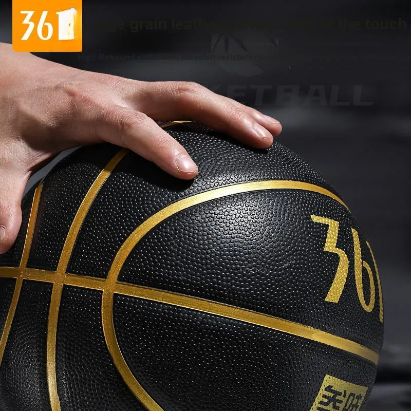 361° Rubber Basketball Shiny Gold Black Size 7 Training Unisex-4