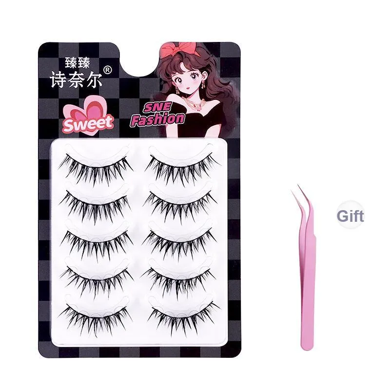 ZHENZHENSHINAIER Клей Бесплатно Comic Wet Влажные салфетки Ван-Пис Клещи для ресниц Объемлящие Позиционирование стиля Натуральный Увеличивающие Позиционирование стиля