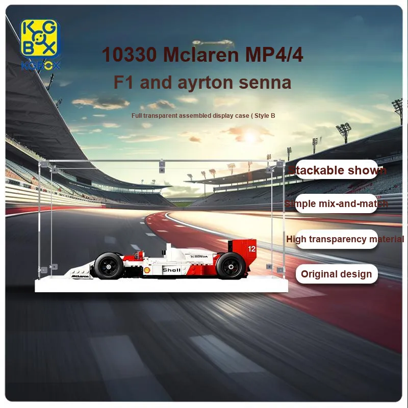 KGBOX ICONS10330 McLaren MP4/4F1 With Ayrton Senna Racing Display Case Model Accessories-3