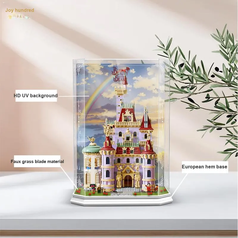 LIGHT YOUR BRICKS Compatibility Building Block 43263 Beauty And The Beast Castle Display Case Model Accessories-2