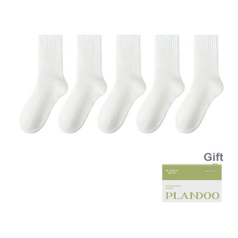 PLANDOO Mid Calf Socks Unisex Box 5 Pack-1