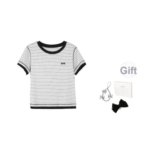 Fstudio Корейский Преппи стиль Энергичный образ Комплект с круглым вырезом Короткий рукав T-рубашка Женская