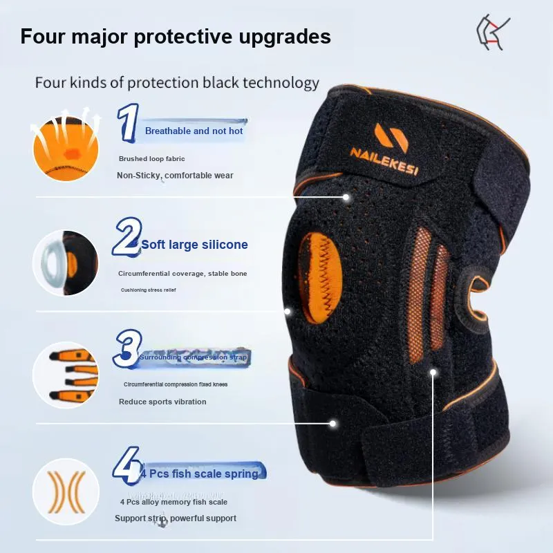 NAILEKESI Running Mountaineering Basketball Fitness Unisex Elastane Polyester Polyamide Knee Pads-2