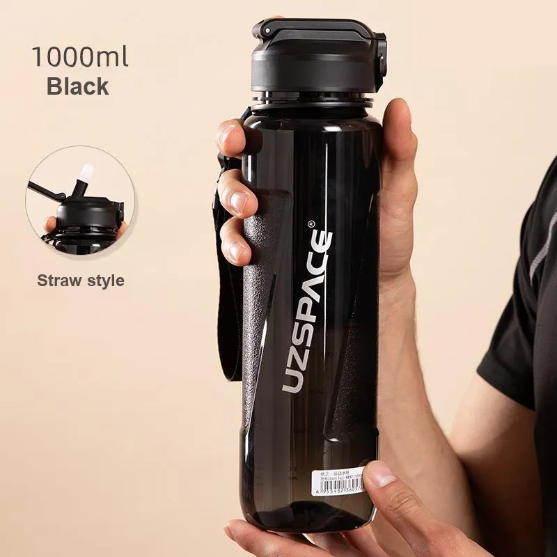 UZSPACE Outdoor Water Equipment Outdoor Water Bottle 850 1000ml Sports Fitness Tritan Material PP-1