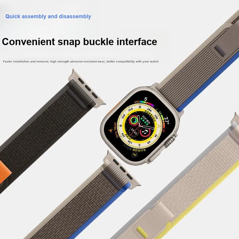 CHRROTA Compatibility Iwatch Apple S8/9/10 Wild Trail Loop Nylon Watch Bands-3