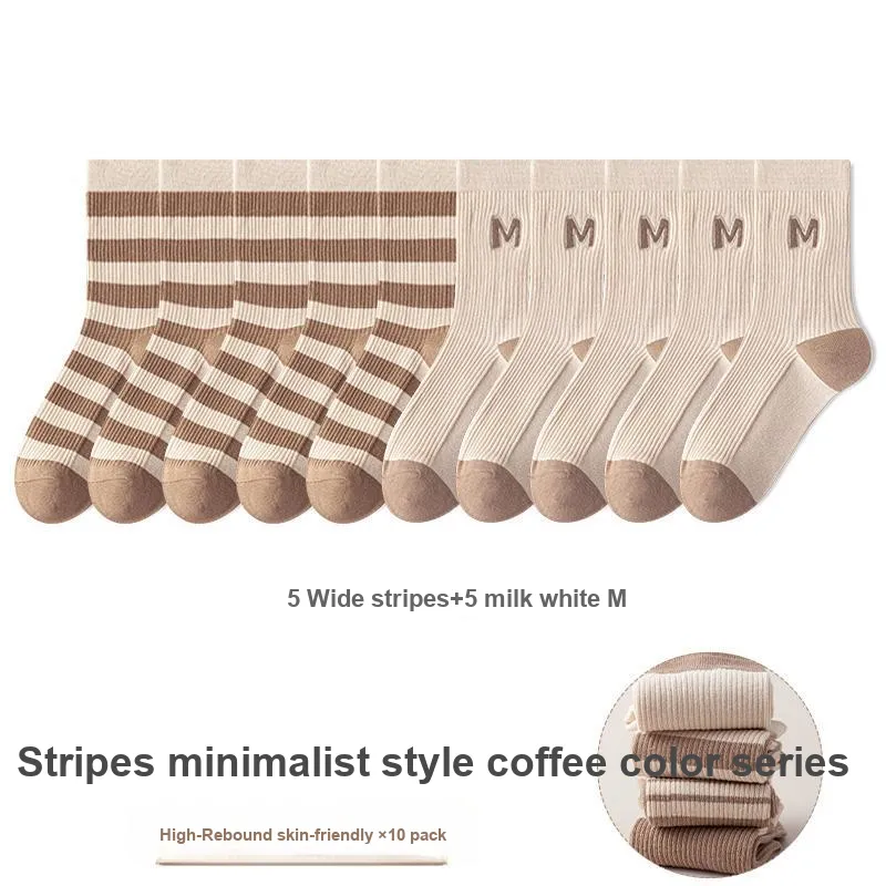 Lan Miao Mid Calf Socks Women's 10 Pack-7