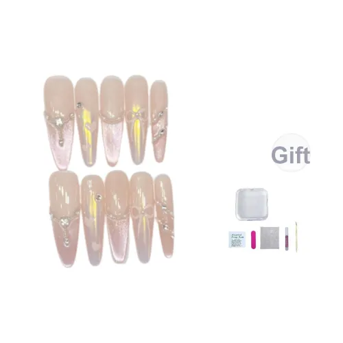 JIDUOMENG Ручная работа Искусственный Ногтик Премиум Многоцветный Глаз Кошки Aurora Сердце Бант Красота Заостренный Тип