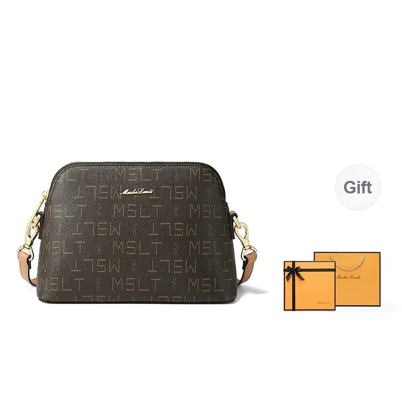 MashaLanti PVC Synthetic Leather Shoulder Bag, Crossbody Bag Women's Coffee & Tea Brown-0