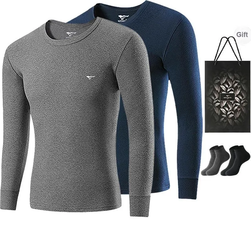 SEPTWOLVES Thermal Tops Men's 2 Pack+Shopping Bag-4