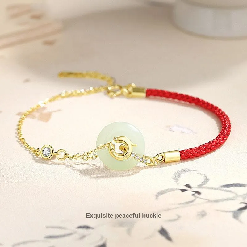 Andaozi Hetian Jade Pale Greenish-White Jade Unisex-1