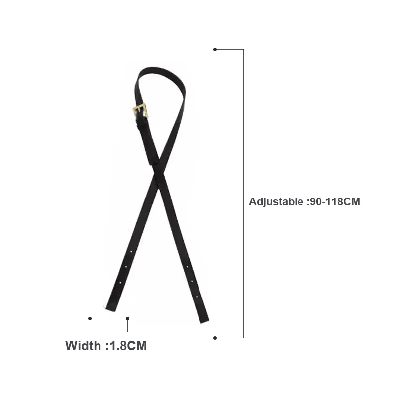 Cow Leather Bag Strap Women's Black-4