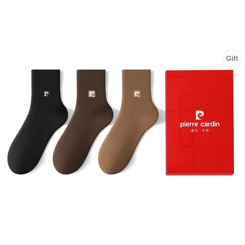 PIERRE CARDIN Mid Calf Socks Men's 3 Pack With Box Included-3