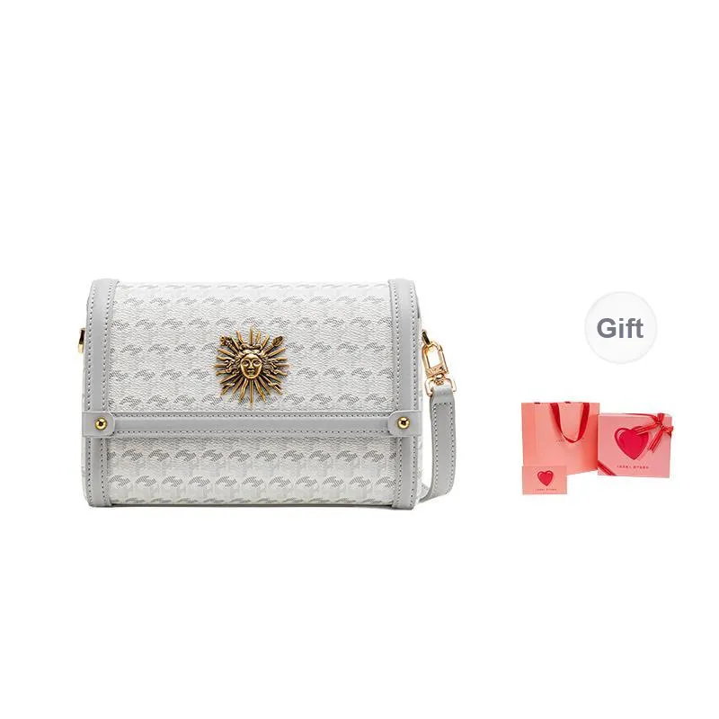 VANESSA HOGAN Pvc One Shoulder Small Square Bag, Crossbody Bag Small Size Women's Gray-5