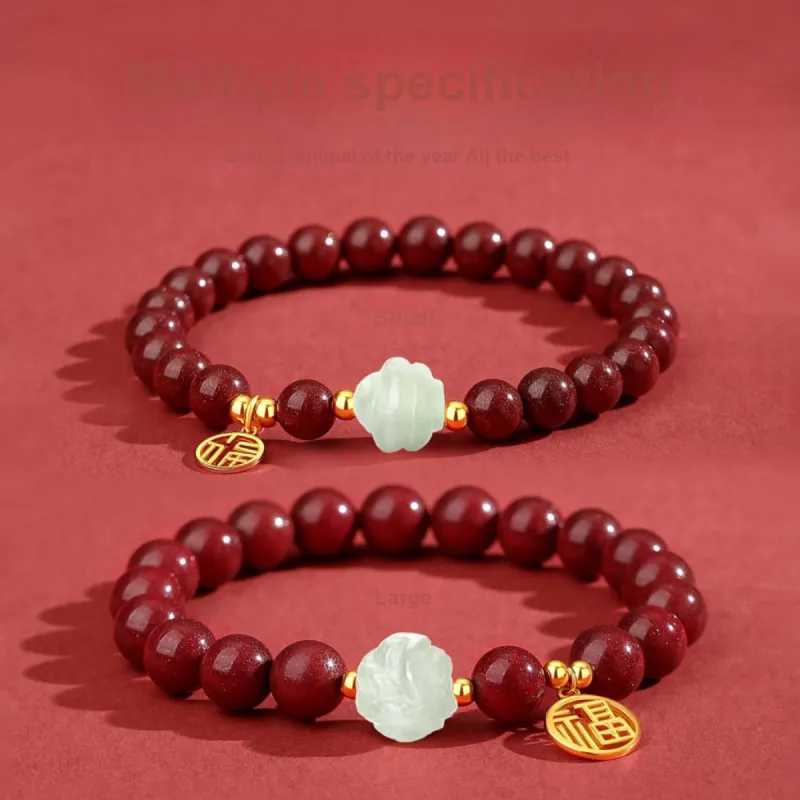 SEVEN COOK Reconstructed Cinnabar Bracelets Unisex-2