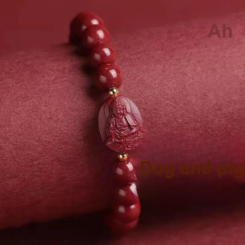 LOVING Cinnabar Jade Bracelets Women's-19