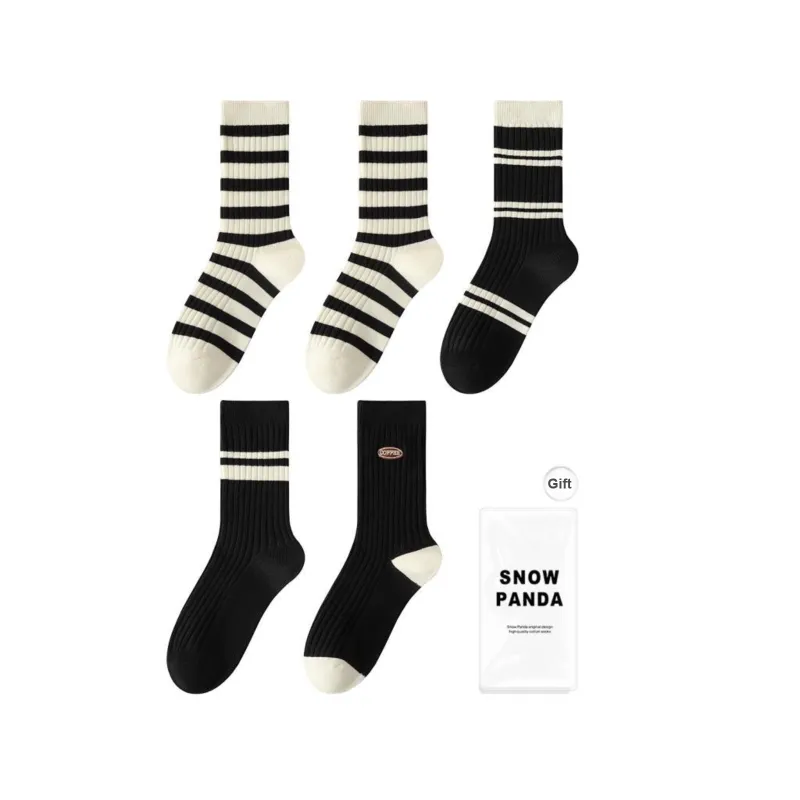 XXLLG Mid Calf Socks Women's Shopping Bag 5 Pack-6