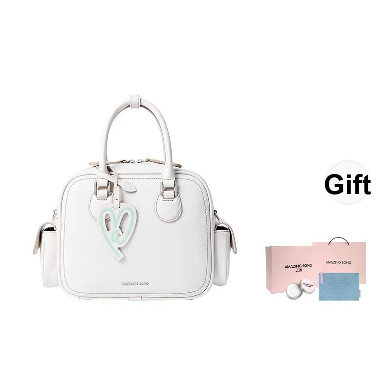 AMAZING SONG Cow Leather One Shoulder Handbags Medium Size Women's Multicolor-14