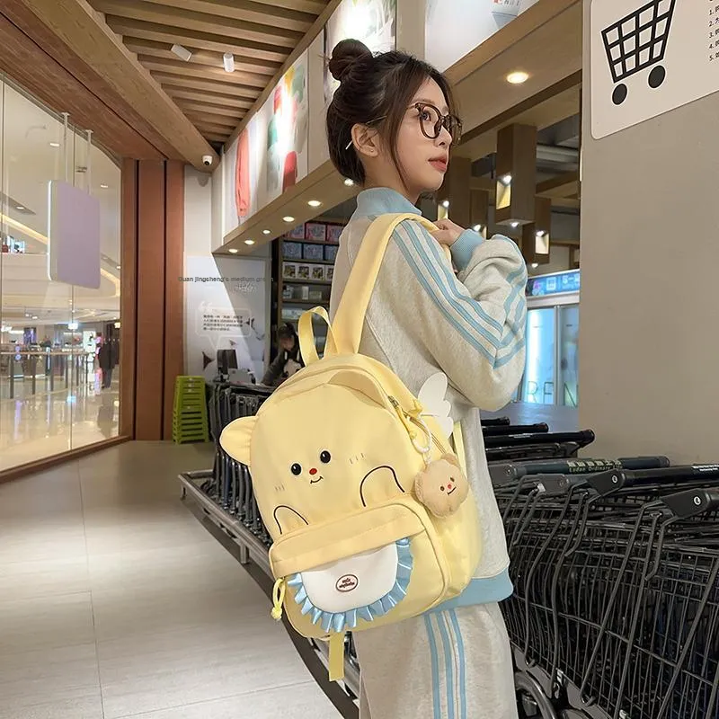 Kewuku Nylon Backpack Tubas Women's Yellow-5