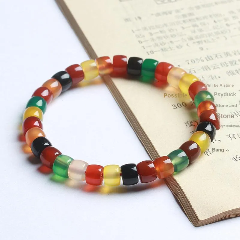 Reiki Agate Textile Beaded Bracelet Women's-5