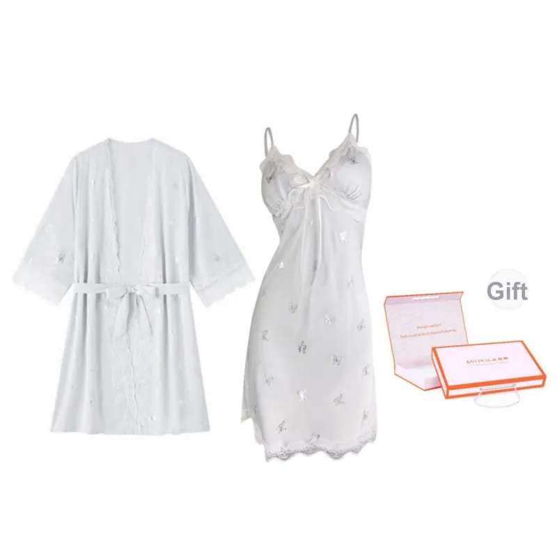 ANVINAL Nightgown Women's Light Blue-1