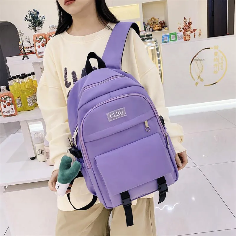 NIGEER Nylon Backpacks Women's Blue/Purple/Pink/Black-3