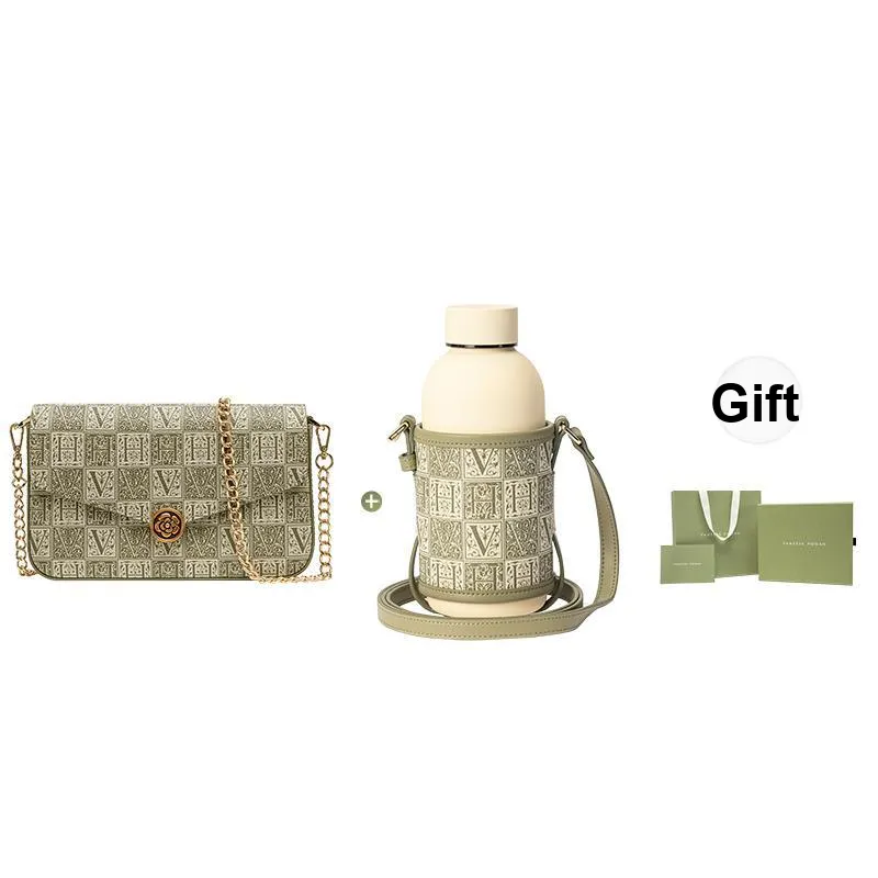 VANESSA HOGAN Monogram Pvc One Shoulder Chain Crossbody Bag Regular Women's Green