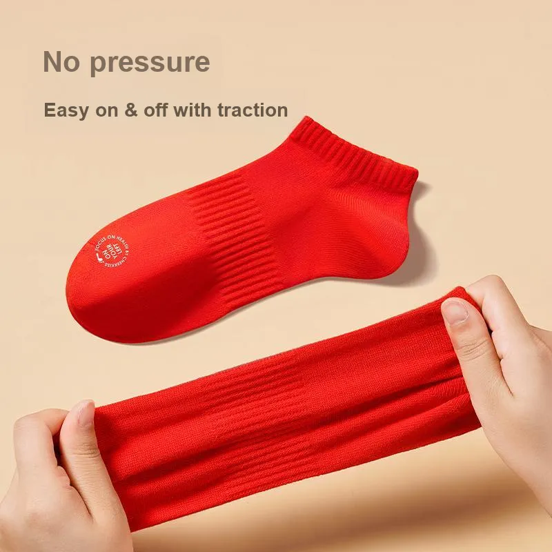 Cheekkiss Ankle Socks Men's Box 4-Pack Red-2