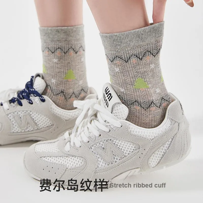 JIAZINI Mid Calf Socks Women's 3 Pack-10